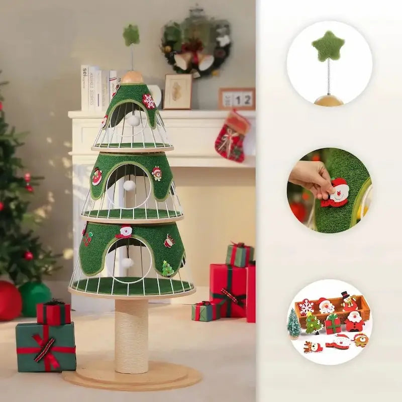 Arbre à chat sapin de Noël