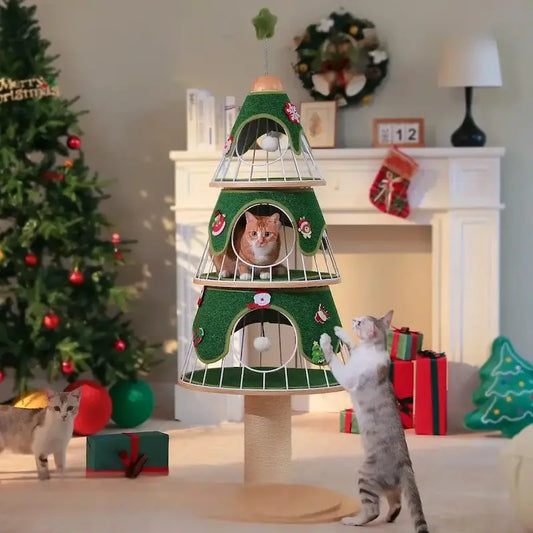 Arbre à chat sapin de Noël