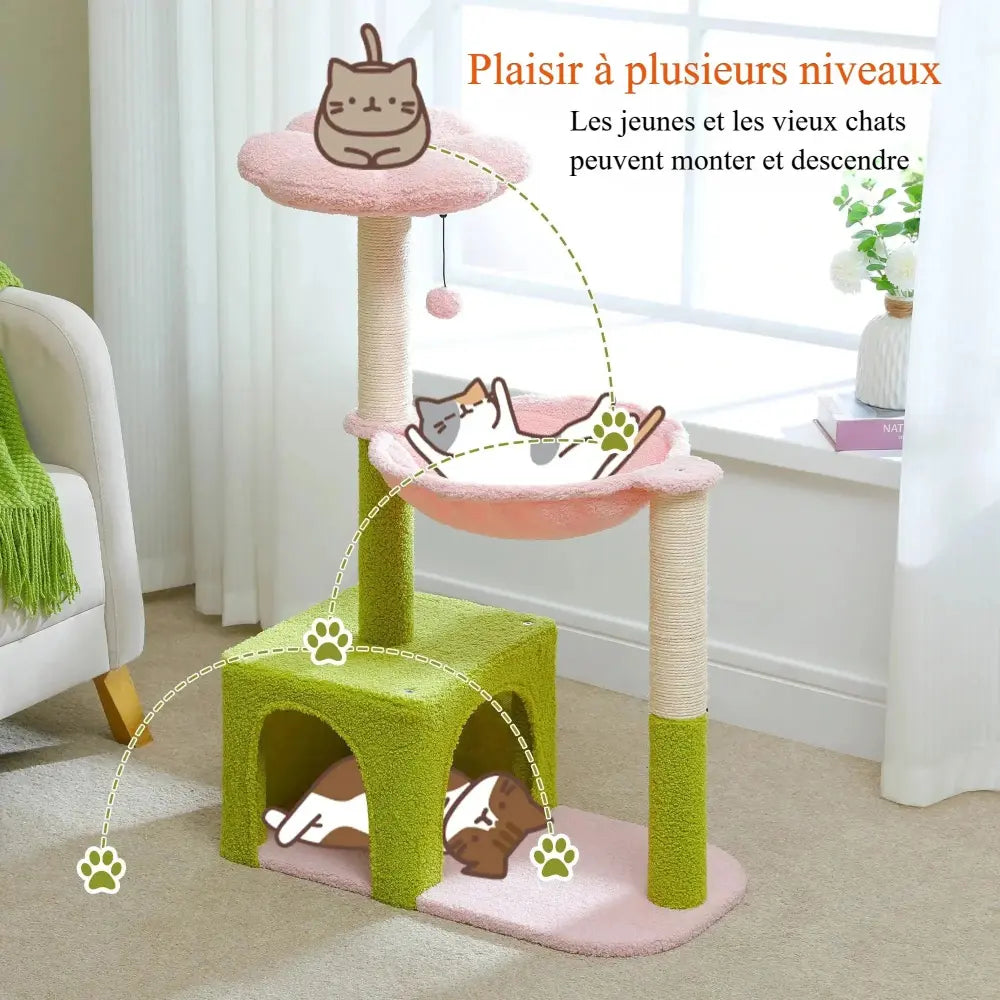 Arbre à chat fleur - Design unique Griffe d'Amour