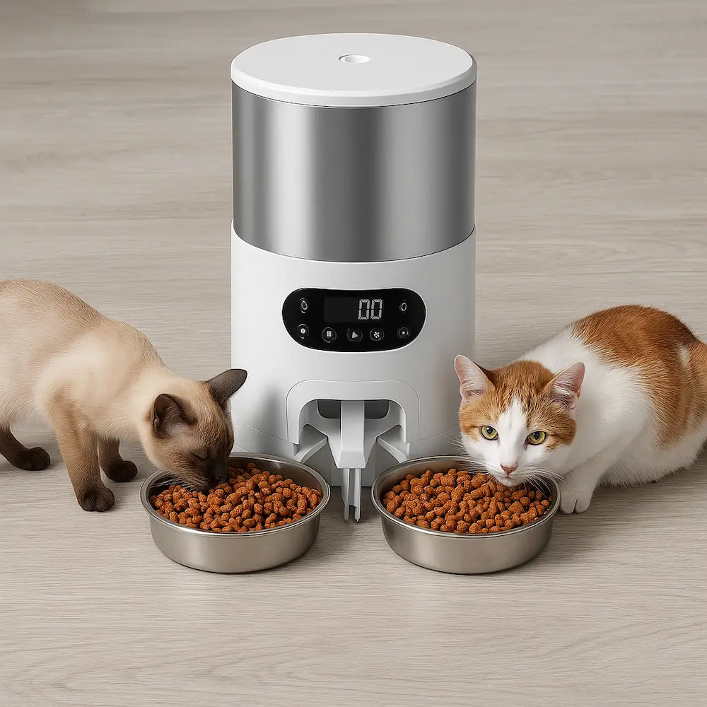 Distributeur automatique de croquettes pour 2 chats Griffe d'Amour