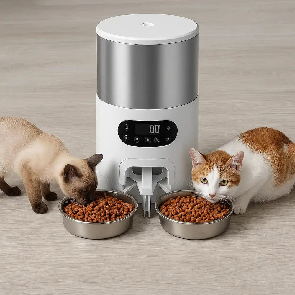 Distributeur automatique de croquettes pour 2 chats Griffe d'Amour