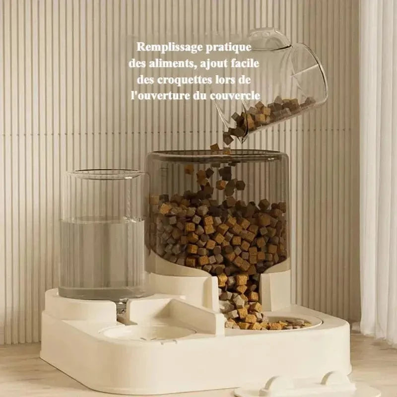 Distributeur de croquettes et eau pour chat Griffe d'Amour