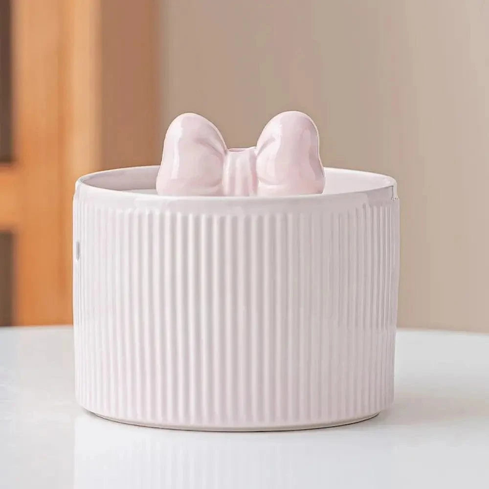 Fontaine à eau chat rose - Eau fraîche et filtrée en continu Griffe d'Amour