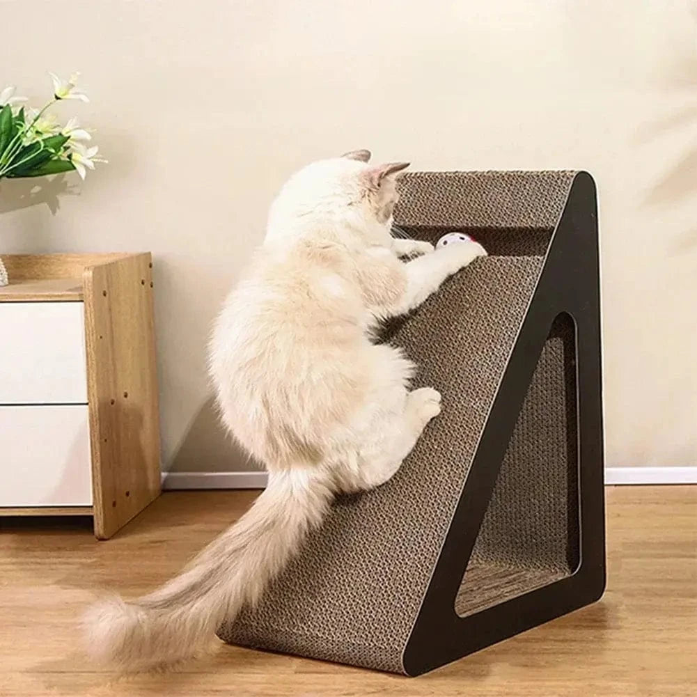Griffoir chat triangle - Jouet interactif résistant Griffe d'Amour