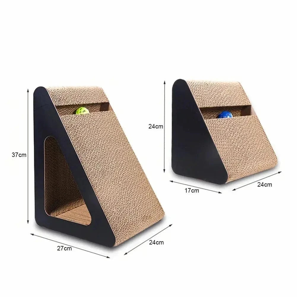 Griffoir chat triangle - Jouet interactif résistant Griffe d'Amour