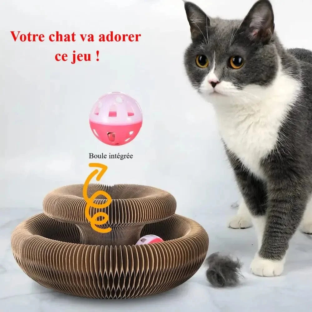 Jouet griffoir chat avec balle - Griffe d'Amour
