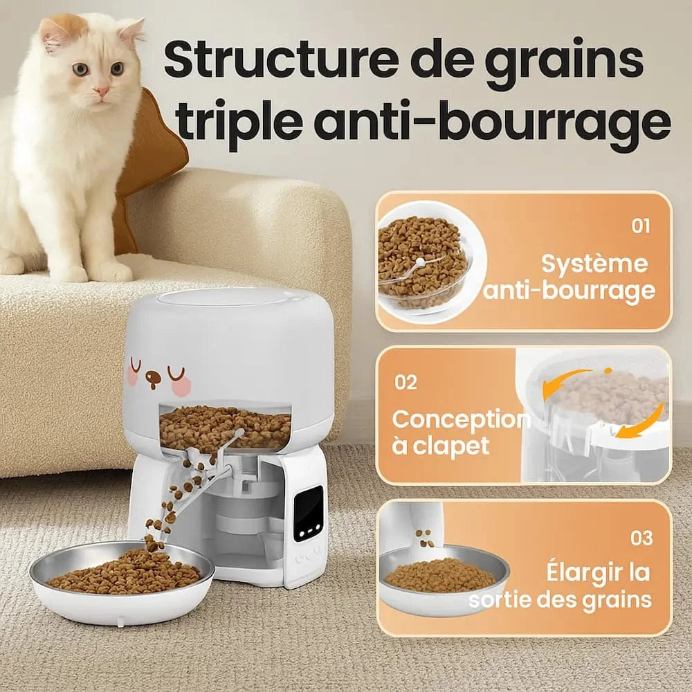 Mangeoire automatique pour chat - Double alimentation Griffe d'Amour