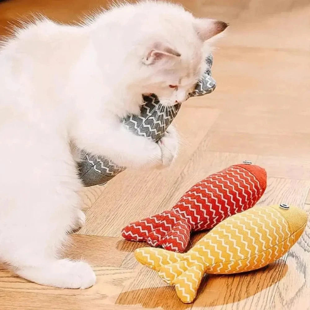 Peluche poisson herbe a chat - Griffe d'Amour