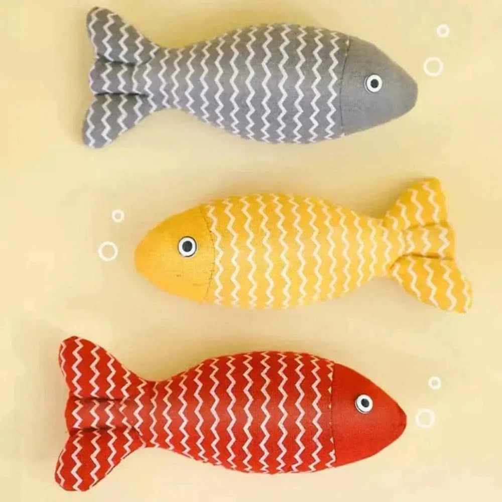 Peluche poisson herbe a chat - Griffe d'Amour