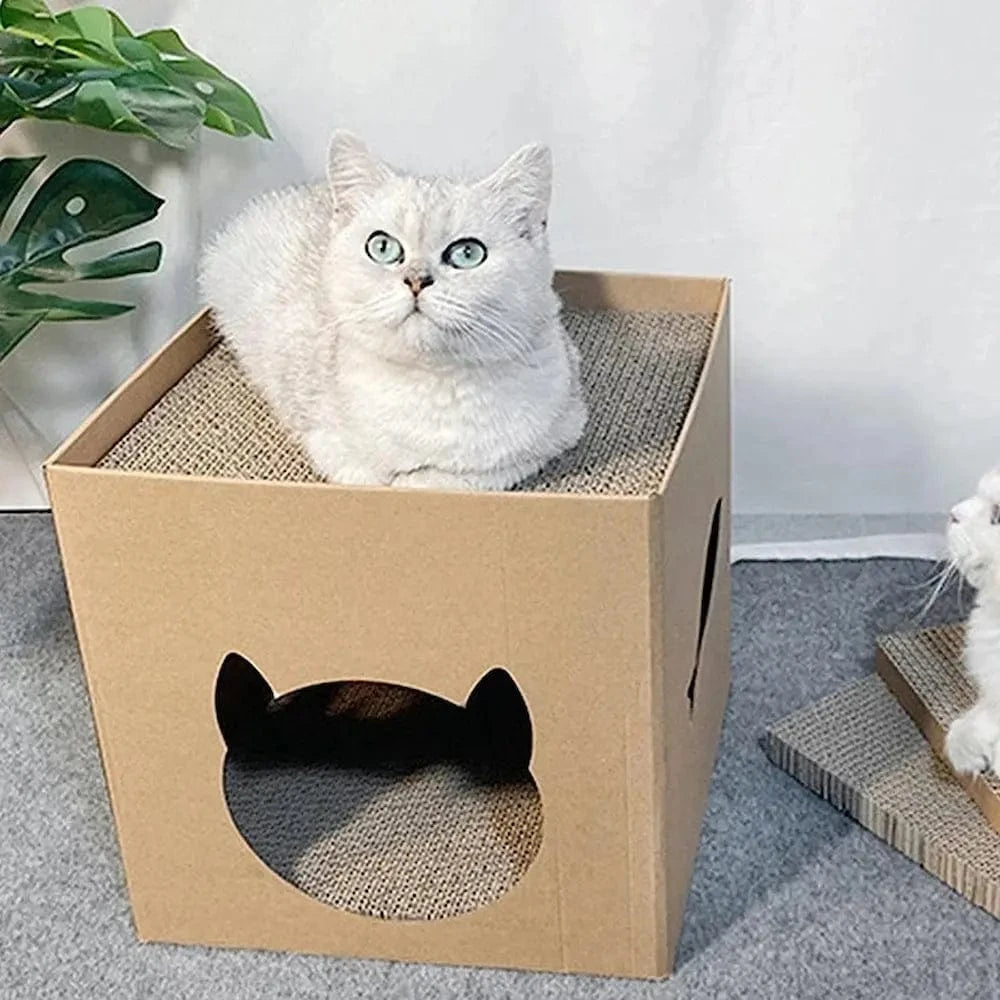Boîte à gratter chat design - Protège vos meubles avec style Griffe d'Amour