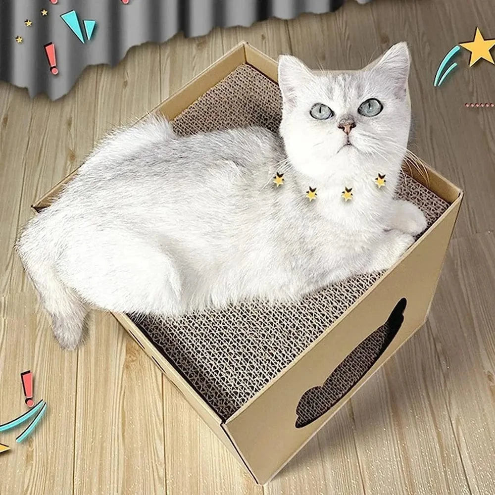 Boîte à gratter chat design - Protège vos meubles avec style Griffe d'Amour