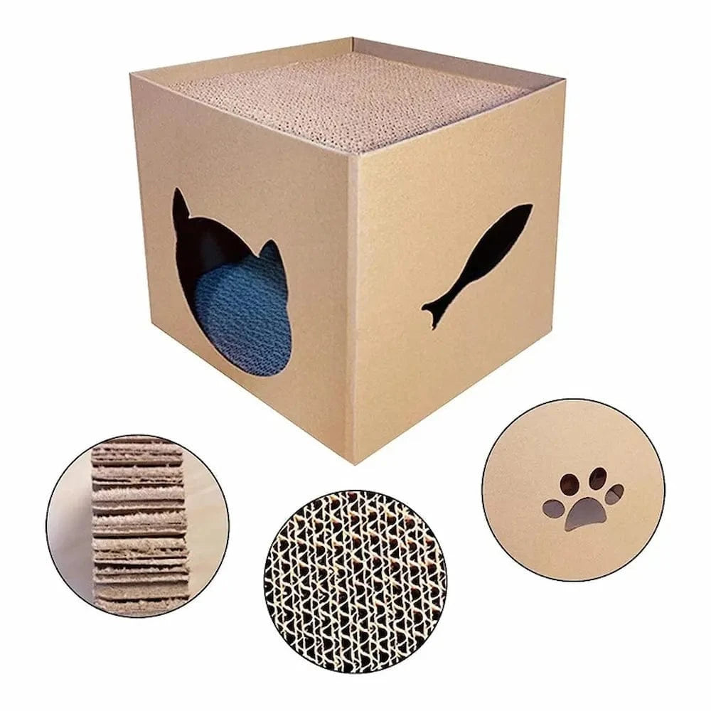 Boîte à gratter chat design - Protège vos meubles avec style Griffe d'Amour