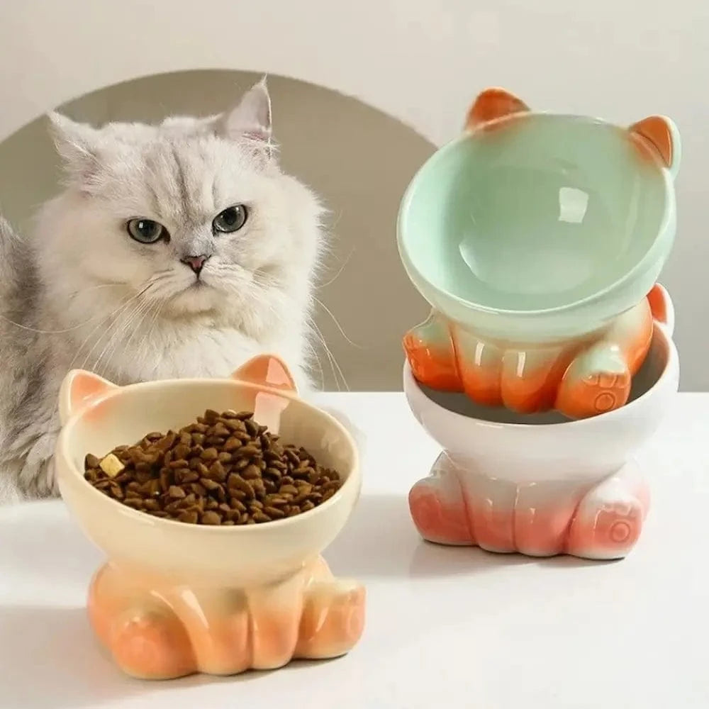 Bol en céramique pour chat - Réduit les vomissements Griffe d'Amour