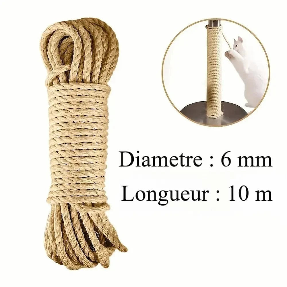 Corde en sisal 10m - Réparez facilement vos griffoirs Griffe d'Amour