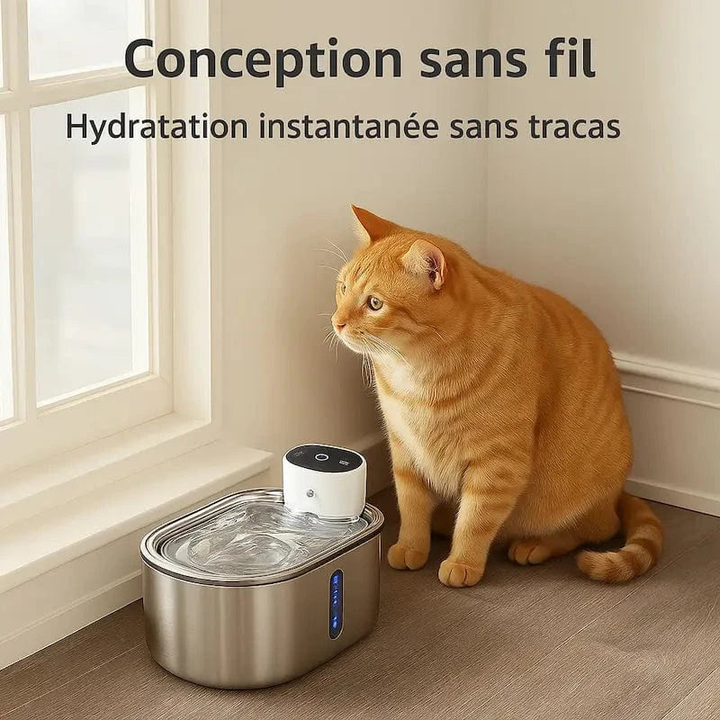 Fontaine sans fil à piles pour chat - Hydratation libre et durable Griffe d'Amour