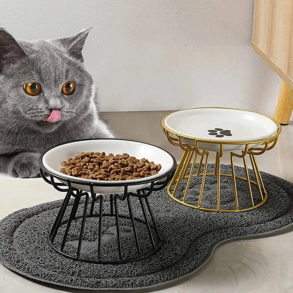 Gamelle chat céramique surélevée - Confort et posture optimale Griffe d'Amour