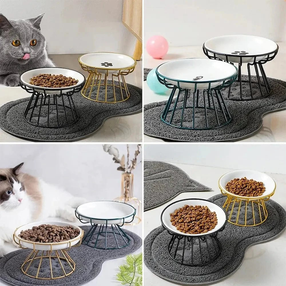 Gamelle chat céramique surélevée - Confort et posture optimale Griffe d'Amour