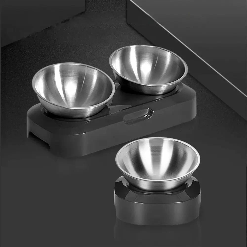 Gamelle chat surélevée inox - Anti-vomissements efficace Griffe d'Amour