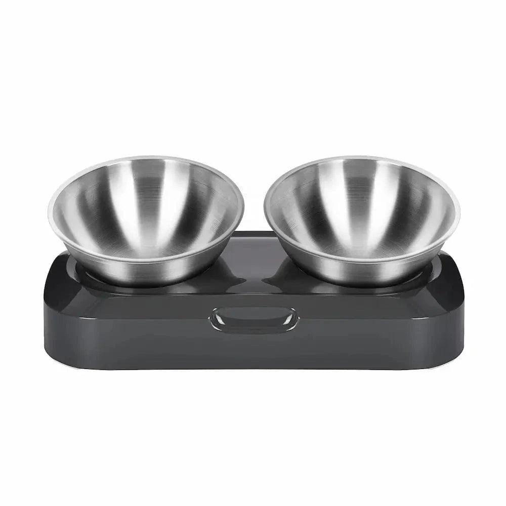 Gamelle chat surélevée inox - Anti-vomissements efficace Griffe d'Amour