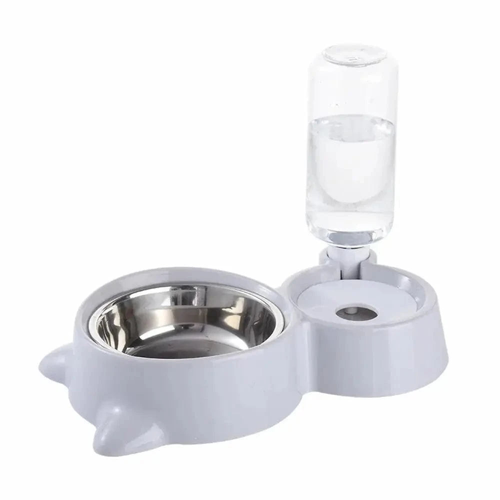 Gamelle croquettes et eau pour chat - 2 en 1 pratique Griffe d'Amour