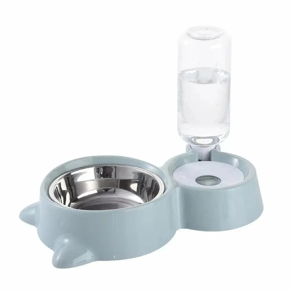 Gamelle croquettes et eau pour chat - 2 en 1 pratique Griffe d'Amour