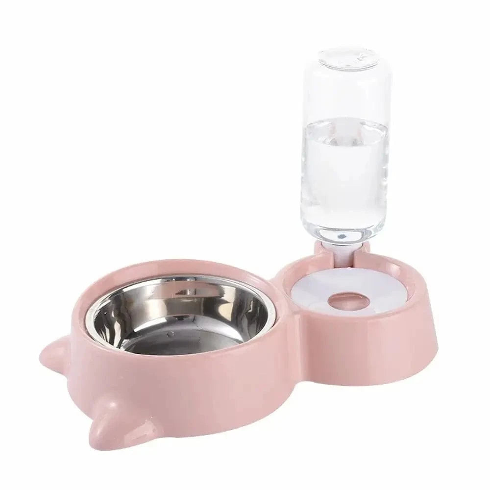 Gamelle croquettes et eau pour chat - 2 en 1 pratique Griffe d'Amour