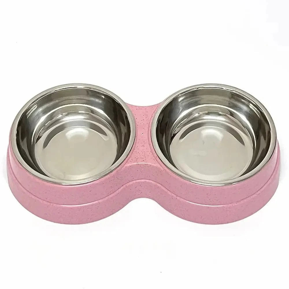 Gamelle double inox chat - Pratique, antidérapante et stable Griffe d'Amour