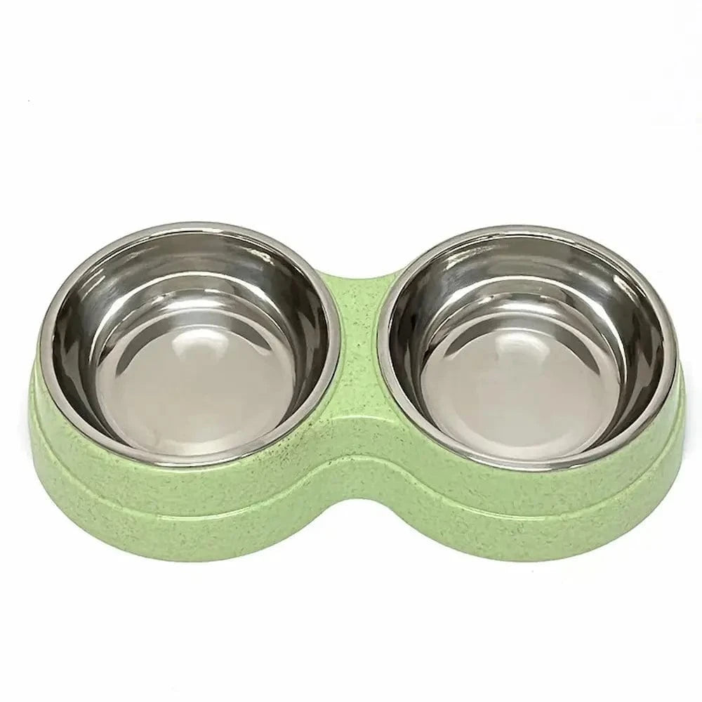 Gamelle double inox chat - Pratique, antidérapante et stable Griffe d'Amour
