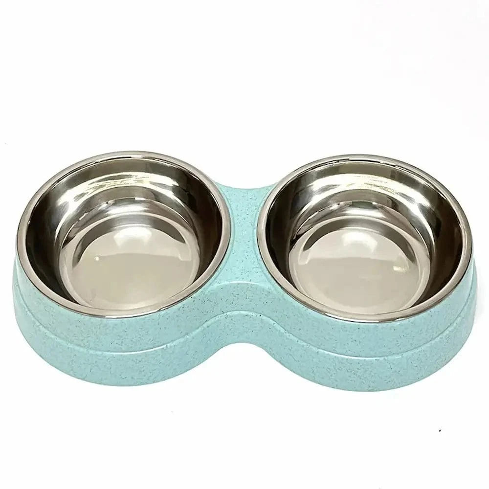 Gamelle double inox chat - Pratique, antidérapante et stable Griffe d'Amour