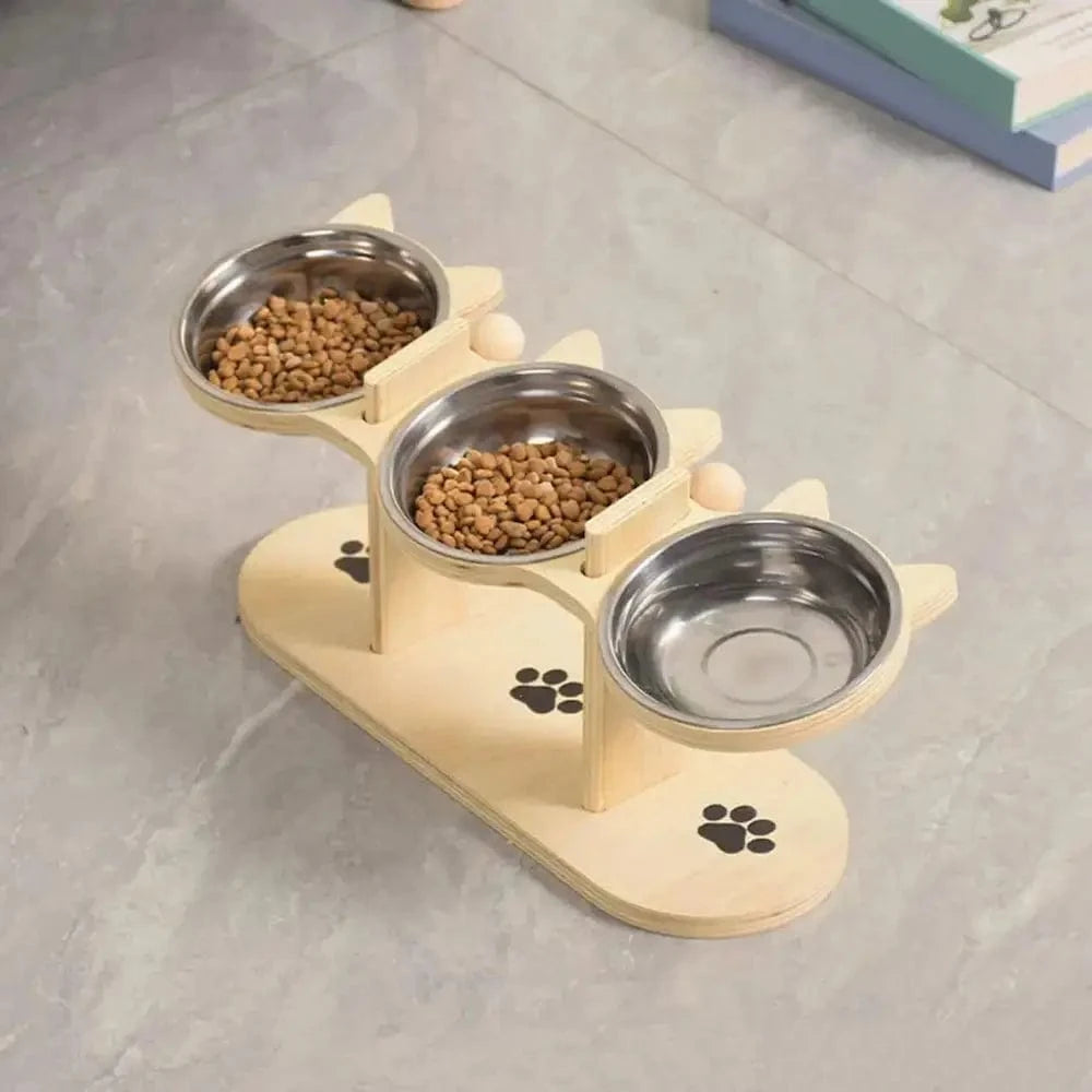 Gamelle triple pour chat - Repas zen et digestion facile Griffe d'Amour