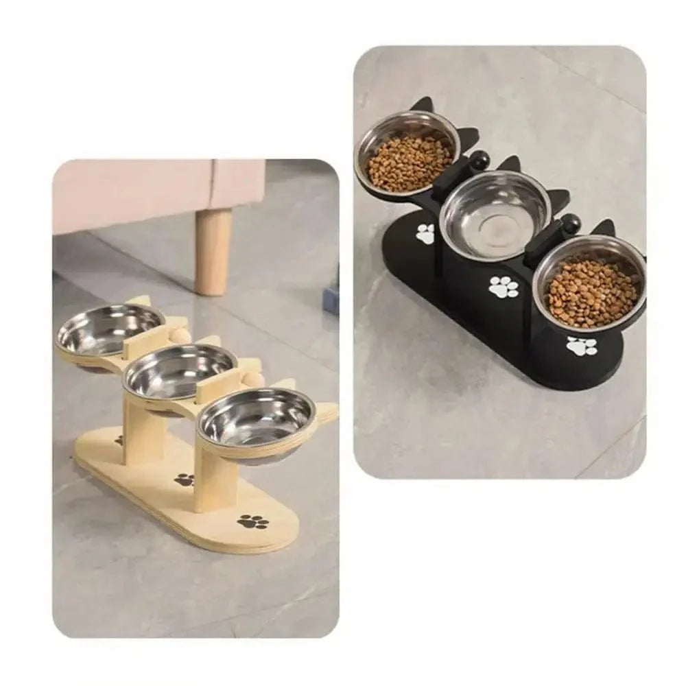 Gamelle triple pour chat - Repas zen et digestion facile Griffe d'Amour