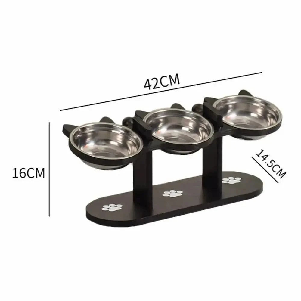 Gamelle triple pour chat - Repas zen et digestion facile Griffe d'Amour