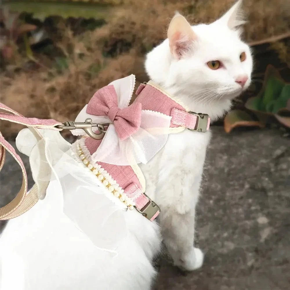 Harnais chat robe de princesse - Confort et sécurité élégante Griffe d'Amour