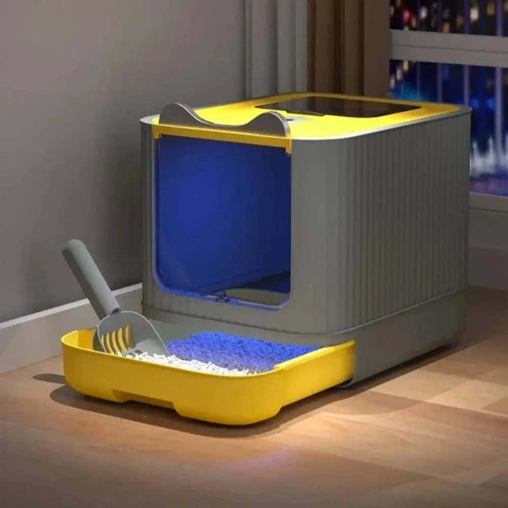 Maison de toilette pliable pour chat - Gain de place et hygiène Griffe d'Amour