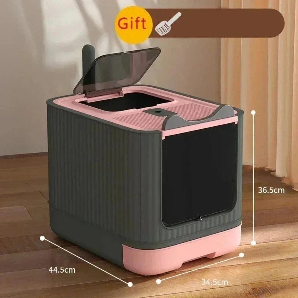 Maison de toilette pliable pour chat - Gain de place et hygiène Griffe d'Amour