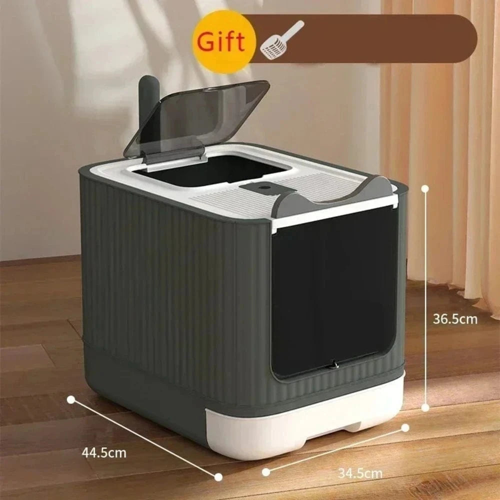 Maison de toilette pliable pour chat - Gain de place et hygiène Griffe d'Amour