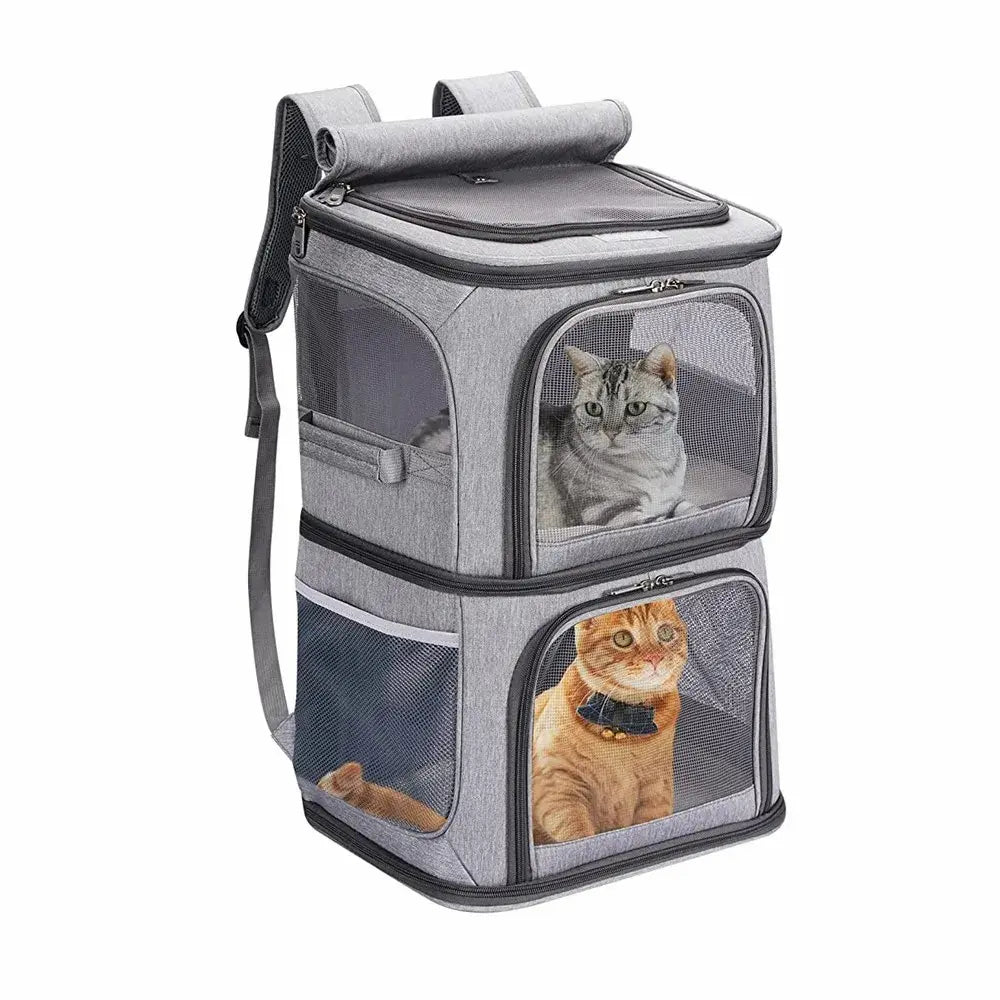 Sac à dos 2 chats - Transportez 2 félins sans stress Griffe d'Amour