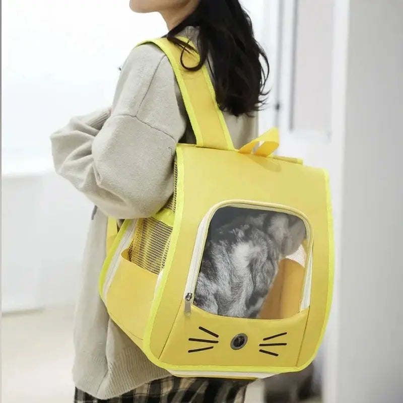 Sac à dos chat transparent