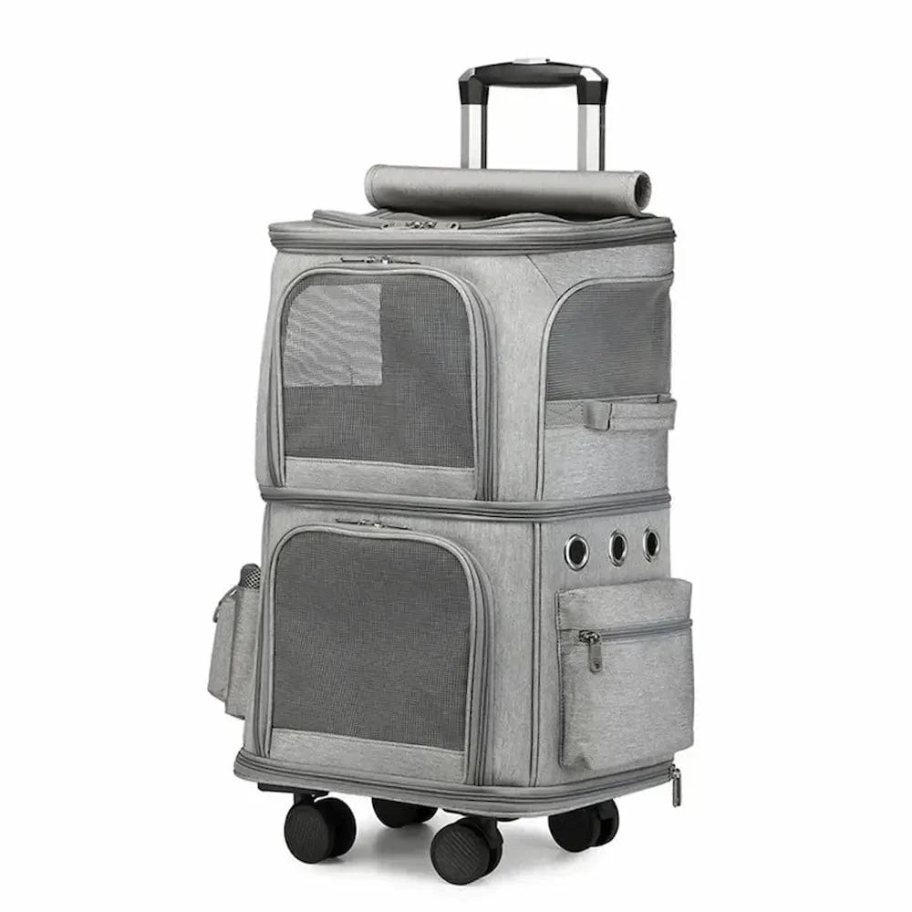 Sac de transport à roulettes pour 2 chats - Ultra confort Griffe d'Amour