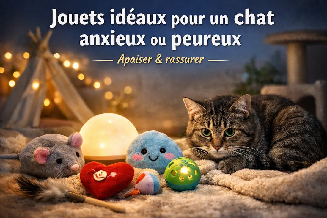 Jouets idéaux pour un chat anxieux ou peureux