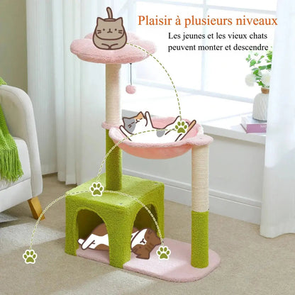 Arbre à chat fleur - Design unique Griffe d'Amour