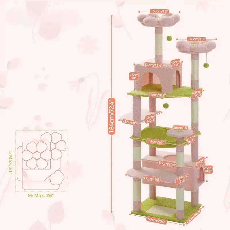 Arbre à chat rose