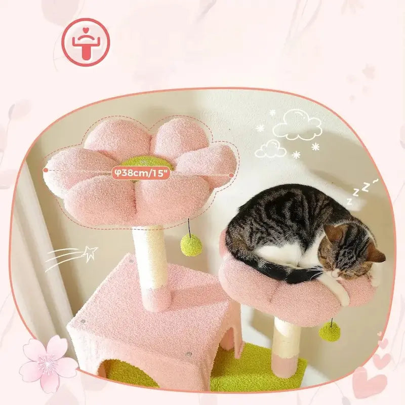 Arbre à chat rose