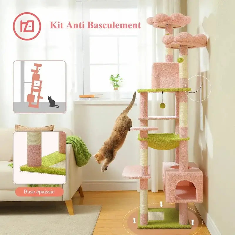 Arbre à chat rose