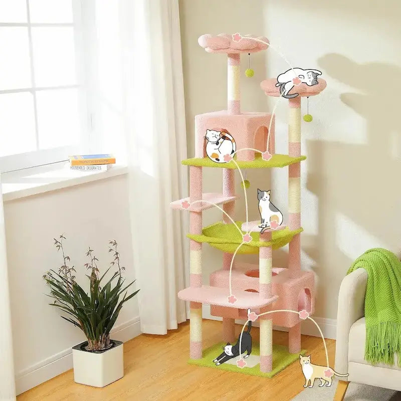 Arbre à chat rose