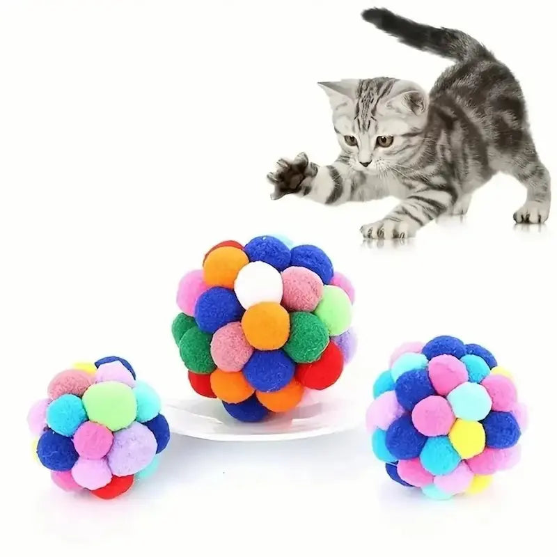 Balle pour chat colorée