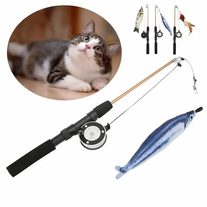 Canne à pêche pour chat