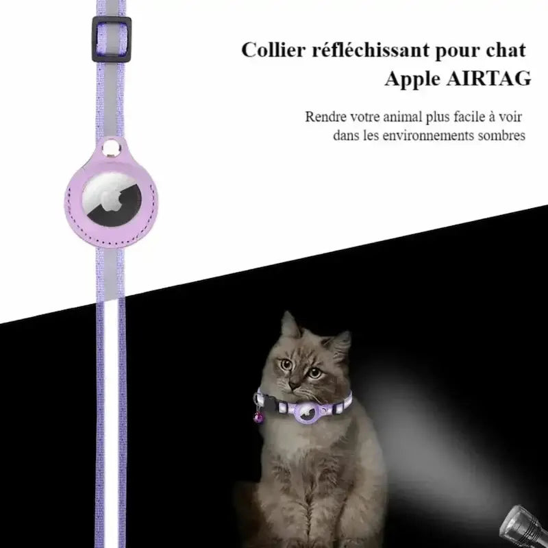 Collier chat AirTag