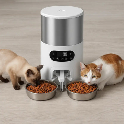 Distributeur automatique de croquettes pour 2 chats Griffe d'Amour