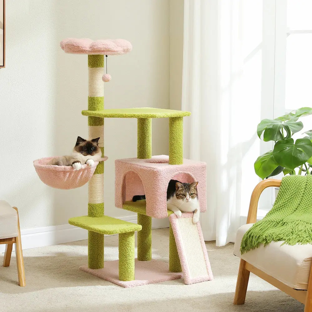 Arbre à chat 120 cm - Griffoir et détente tout-en-un Griffe d'Amour